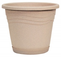 Dynamic Design IT1212SD Italia 12-Inch Poly Planter with Saucer, Sand