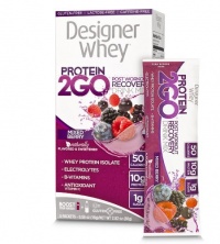 Designer Whey Protein 2Go Drink Mix, Mixed Berry, 0.56 Ounce (5-Packets)