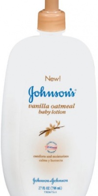 Johnson's Baby Lotion Vanilla Oatmeal, 27 Ounce (Pack of 2)