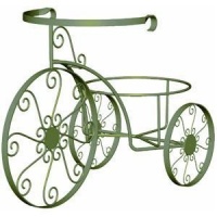 Panacea Products Whimsical Tricycle Plant Stand, Antique Willow Finish