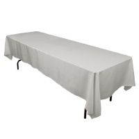 60 x 126 in. Rectangular Polyester Tablecloth Silver