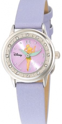 Disney Women's TK1008 Tinkerbell Purple Sunray Dial Purple Strap Watch