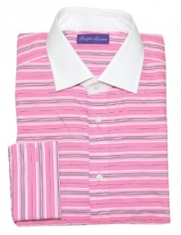 Ralph Lauren Purple Label Men Dress Shirt - Made in Italy (17, Pink/white/green/black)