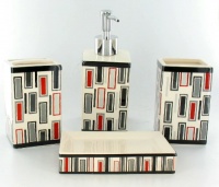 Ceramic Abstract Bathroom Lotion Soap Accessory Set