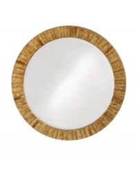 Add new character to contemporary homes with the Serenity wall mirror from Howard Elliot. A cool stepped design in warm gold with black marbling makes a bold statement above the sofa or dining table.