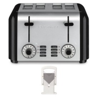 Cuisinart CPT-340 Compact Stainless 4-Slice Toaster in Brushed Stainless with Lifetime Brands Hoan Bagel Biter White