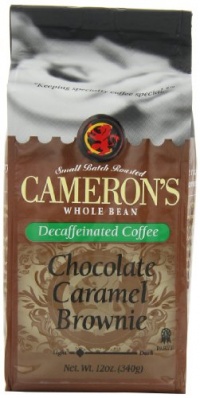 Cameron's Chocolate Caramel Brownie Whole Bean Decaf Coffee, 12-Ounce Bags (Pack of 3)