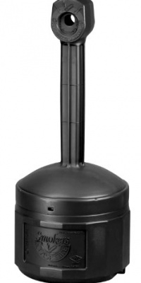 Justrite 26800D High Density Polyethylene (HDPE) Cease-Fire Deco Cigarette Butt Receptacle, Black