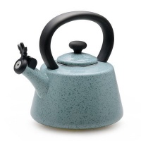 Paula Deen Signature Teakettles 2-Quart Enamel on Steel Whistling Kettle, Blue Speckle