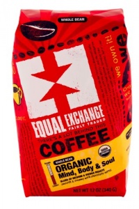 Equal Exchange Organic Coffee, Mind Body Soul, Whole Bean, 12 Ounce Bag