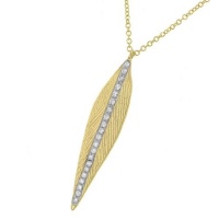 Meira T Necklace with Pave Diamond Leaf Pendant