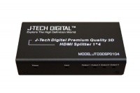 J-Tech Digital TM 4 Ports HDMI 1x4 Powered Splitter Ver 1.3 Certified for Full HD 1080P with Deep Color & HD Audio and Max Bandwidth of 10.2Gbps