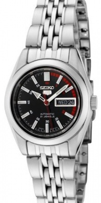 Seiko Women's SYMA43 Seiko 5 Automatic Black Dial Stainless Steel Watch