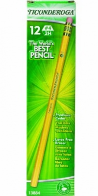 Dixon Ticonderoga Wood-Cased # 4 Extra Hard Pencils, Box of 12, Yellow (13884)