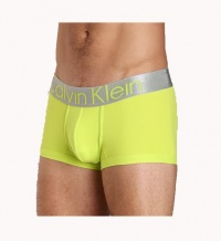 Calvin Klein Men's Steel Micro Low Rise Trunk Brief Underwear-Lime Green-Medium