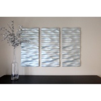 Ondata Textur 3D Wall Art - Set of 3 - 14W x 30H in.