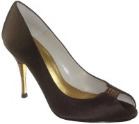 Stuart Weitzman Women's High Heel Pumps Chocolate Brown Satin (7.5, Brown Chocolate Satin)