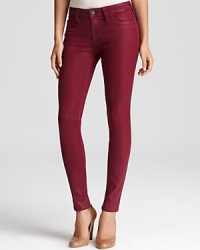 Color your blues collection with these richly-coated True Religion Jeans--the legging-style skinnies, color washed for fall, in a rich merlot-inspired hue.