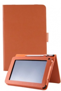 Handhelditems Color Folio Case For Amazon Kindle Fire Tablet with Magnetic Viewing Stand and Pen Holder - Orange Package include a HandHelditems Sketch Stylus Pen