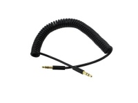 Sewell 6 ft 3.5mm Coiled Audio Cable, Male to Male Patch Cable