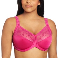 Lilyette Women's Enchantment Feather Lace Underwire, Magenta Me Crazy, 42C