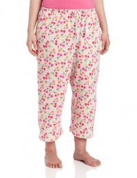 Hue Sleepwear Women's Plus Size Cherry Festival Capri