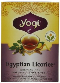 Yogi Egyptian Licorice, Herbal Tea Supplement, 16-Count Tea Bags (Pack of 6)