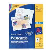 Avery Postcards for Inkjet Printers, Matte, 5.5 x 4.25 Inches, White, Box of 200 (08387)