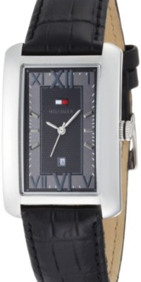 Tommy Hilfiger Men's 1710260 Classic Stainless Steel and Black Tank Watch