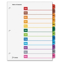 Cardinal by TOPS Products OneStep Index System, 12-Tab, Monthly, Multi-Color, 1 Set (60318CB)