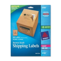 Avery Internet Shipping Labels, Ink Jet and Laser, Brown Kraft, 50 Labels (5783)