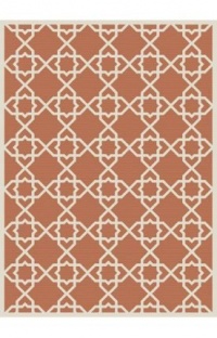 Safavieh CY6032-241 Courtyard Collection Indoor/Outdoor Area Rug, 2-Feet by 3-Feet 7-Inch, Terracotta and Beige