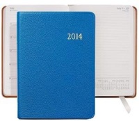 2014 Notebook Planner 7'' Brights-BLUE Fine Leather by Graphic Image - 5x7