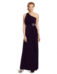 Eliza J Women's One Shoulder Gown With Beaded Patch At Waist