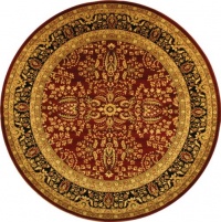 Safavieh Lyndhurst Collection LNH214A Red and Black Round Area Rug, 8-Feet