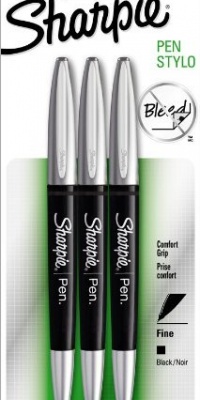 Sharpie Pen Grip Fine Point Pen, 3 Black Pens (1758052)