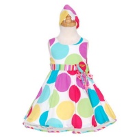 Bonnie Baby Large Dots Birthday Dress with Headband