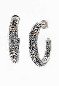 Effy Jewlery Balissima Sterling Silver and 18K Gold Hoop Earrings