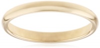 Women's 10k Yellow Gold 2mm Traditional Plain Wedding Band