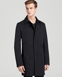 This modern city slicker jacket offers a versatile look for warding off bad weather.