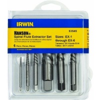 Irwin Tools 53545 Spiral Flute Screw Extractors, 6 Piece Set