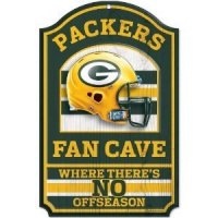 NFL Green Bay Packers 11-by-17 inch Fan Cave No Offseason Wood Sign