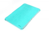 Rock Texture Series PU Leather Smart Cover Stand Case for Samsung Galaxy Note 10.1 N8000 N8010 (Baby Blue)