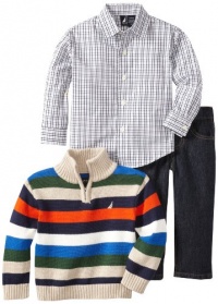 Nautica Boys 2-7 3Pc 1/4 Zip Sweater Set