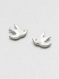 Silvery birds with sparkling crystal eyes gracefully take wing in this charming design.CrystalRhodium and palladium platingWidth, about ½Post backImported