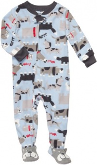 Carter's Boys Blue Dog Fleece Blanket Sleeper Footed Pajamas - 6 Months through 5T