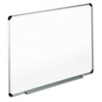 Universal 43724 - Dry Erase Board, Melamine, 48 x 36, White, Black/Gray Aluminum/Plastic Frame