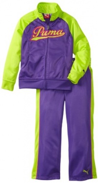 Puma - Kids Girls 2-6X Little Raglan Tricot Track Jacket And Pant Set, Royal Purple, 6