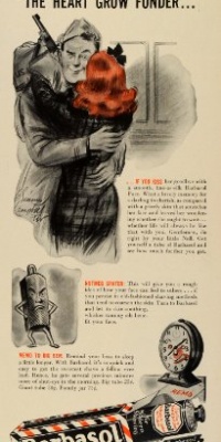 1942 Ad Barbasol Shaving Cream Tube WWII Military Homecoming Army Simms Campbell - Original Print Ad