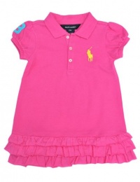 Ralph Lauren Infant Girl's Short-Sleeved Big Pony Dress, Pink, 18M